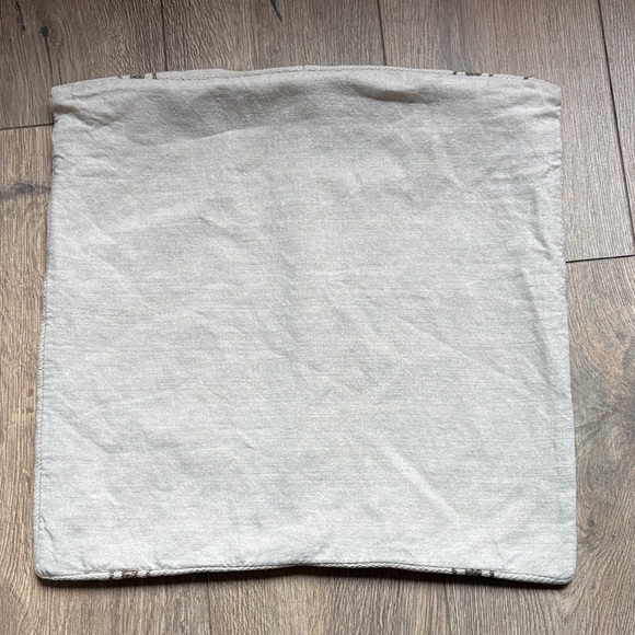 Pottery Barn Linen Cotton 18” square Pillow Sham Cover Neutral French Stripe - Picture 7 of 9